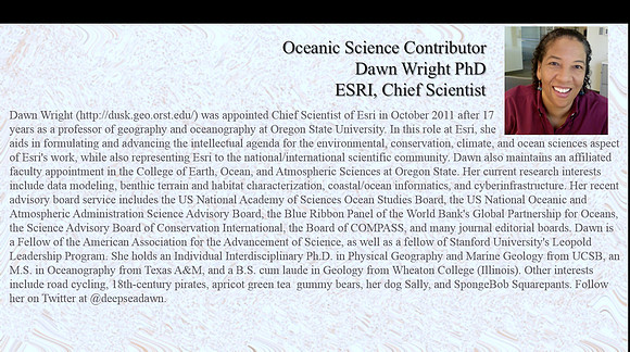 Dawn Wright, ESRI, Bio